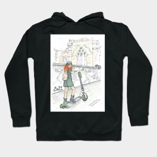 Girl on a scooter Hoodie
